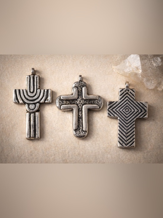 Other - Vintage Southwestern Wall Cross Set Rustic Metal Decor Artisan 3pc